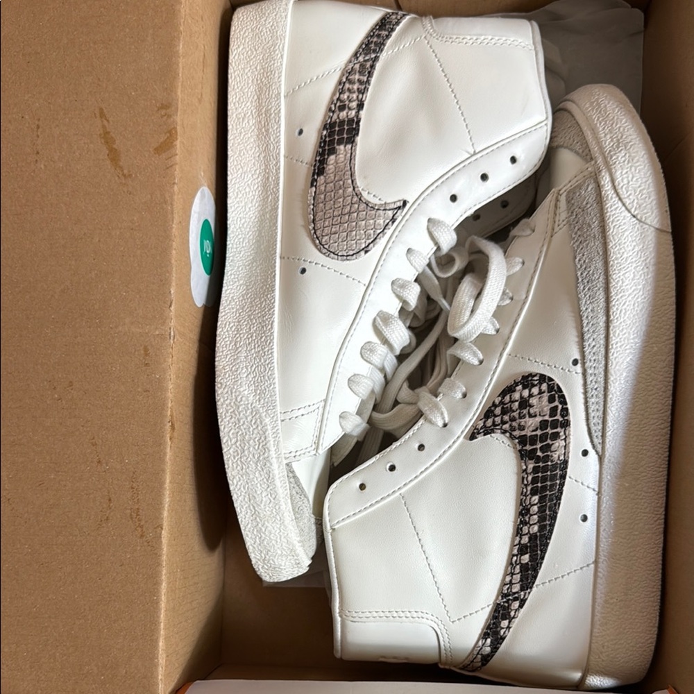 Nike Women's White Snake Pattern Blazer High-Tops